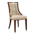 Manhattan Comfort Fifth Avenue Traditional Wood Upholstered Dining Chair in Cream - Set of 2