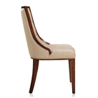 Manhattan Comfort Fifth Avenue Traditional Wood Upholstered Dining Chair in Cream - Set of 2