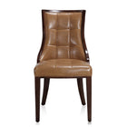 Manhattan Comfort Fifth Avenue Traditional Wood Upholstered Dining Chair in Saddle Brown - Set of 2
