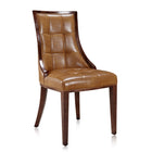 Manhattan Comfort Fifth Avenue Traditional Wood Upholstered Dining Chair in Saddle Brown - Set of 2