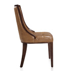 Manhattan Comfort Fifth Avenue Traditional Wood Upholstered Dining Chair in Saddle Brown - Set of 2