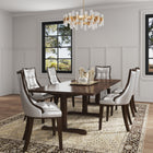 Manhattan Comfort Fifth Avenue Traditional Wood Upholstered Dining Chair in Silver - Set of 2