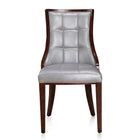 Manhattan Comfort Fifth Avenue Traditional Wood Upholstered Dining Chair in Silver - Set of 2