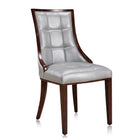 Manhattan Comfort Fifth Avenue Traditional Wood Upholstered Dining Chair in Silver - Set of 2