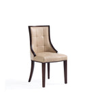Manhattan Comfort Fifth Avenue Traditional Wood Upholstered Dining Chair in Tan - Set of 2 - DC008-TN