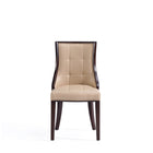 Manhattan Comfort Fifth Avenue Traditional Wood Upholstered Dining Chair in Tan - Set of 2 - DC008-TN
