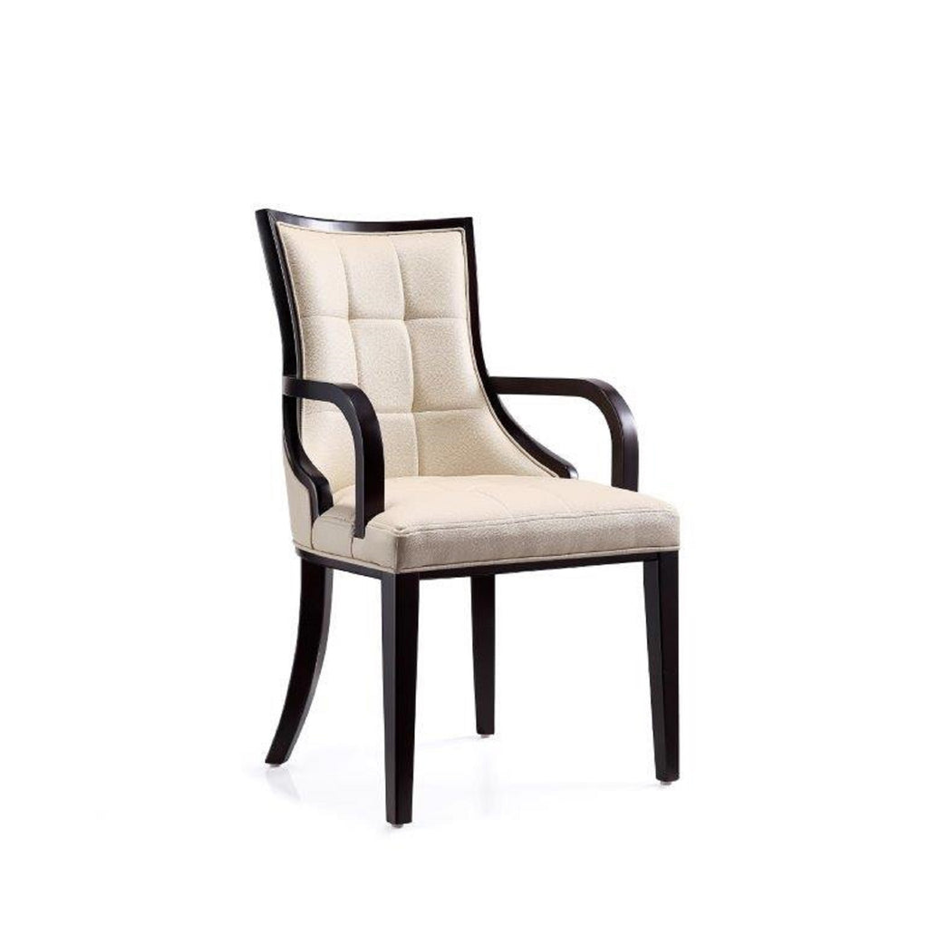 Manhattan Comfort Fifth Avenue Traditional Wood Upholstered Dining Chair in Cream