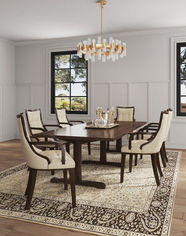 Manhattan Comfort Fifth Avenue Traditional Wood Upholstered Dining Chair in Cream