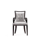 Manhattan Comfort Fifth Avenue Traditional Wood Upholstered Dining Chair in Silver