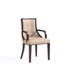 Manhattan Comfort Fifth Avenue Traditional Wood Upholstered Dining Chair in Tan