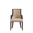 Manhattan Comfort Fifth Avenue Traditional Wood Upholstered Dining Chair in Tan
