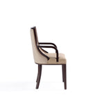 Manhattan Comfort Fifth Avenue Traditional Wood Upholstered Dining Chair in Tan