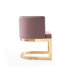Manhattan Comfort Aura Modern Velvet Metal Dining Chair in Blush