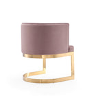 Manhattan Comfort Aura Modern Velvet Metal Dining Chair in Blush