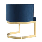 Manhattan Comfort Aura Modern Velvet Metal Dining Chair in Royal Blue