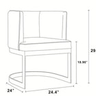 Manhattan Comfort Aura Modern Velvet Metal Dining Chair in Sand