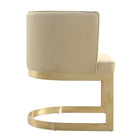 Manhattan Comfort Aura Modern Velvet Metal Dining Chair in Sand