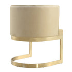 Manhattan Comfort Aura Modern Velvet Metal Dining Chair in Sand