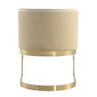 Manhattan Comfort Aura Modern Velvet Metal Dining Chair in Sand