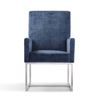 Manhattan Comfort Element Modern Velvet Metal Dining Chair in Blue - DC029-BL