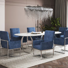 Manhattan Comfort Element Modern Velvet Metal Dining Chair in Blue - DC029-BL