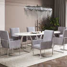 Manhattan Comfort Element Modern Velvet Metal Dining Chair in Gray - DC029-GY
