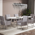 Manhattan Comfort Element Modern Velvet Metal Dining Chair in Steel - DC029-ST