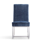 Manhattan Comfort Element Modern Velvet Metal Dining Chair in Blue - DC030-BL