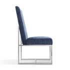 Manhattan Comfort Element Modern Velvet Metal Dining Chair in Blue - DC030-BL