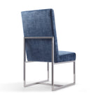 Manhattan Comfort Element Modern Velvet Metal Dining Chair in Blue - DC030-BL
