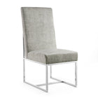 Manhattan Comfort Element Modern Velvet Metal Dining Chair in Steel