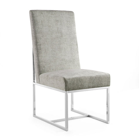 Manhattan Comfort Element Modern Velvet Metal Dining Chair in Steel