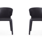 Manhattan Comfort Conrad Mid-Century Modern Upholstered Dining Chair in Black - Set of 2