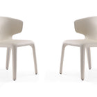 Manhattan Comfort Conrad Mid-Century Modern Upholstered Dining Chair in Cream - Set of 2