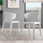 Manhattan Comfort Conrad Mid-Century Modern Upholstered Dining Chair in Cream - Set of 2