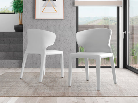 Manhattan Comfort Conrad Mid-Century Modern Upholstered Dining Chair in Cream - Set of 2