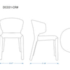 Manhattan Comfort Conrad Mid-Century Modern Upholstered Dining Chair in Cream - Set of 2