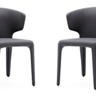 Manhattan Comfort Conrad Mid-Century Modern Upholstered Dining Chair in Gray - Set of 2
