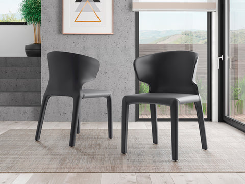 Manhattan Comfort Conrad Mid-Century Modern Upholstered Dining Chair in Gray - Set of 2