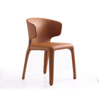 Manhattan Comfort Conrad Mid-Century Modern Upholstered Dining Chair in Saddle Brown - Set of 2