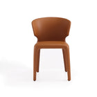 Manhattan Comfort Conrad Mid-Century Modern Upholstered Dining Chair in Saddle Brown - Set of 2