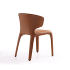 Manhattan Comfort Conrad Mid-Century Modern Upholstered Dining Chair in Saddle Brown - Set of 2
