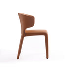Manhattan Comfort Conrad Mid-Century Modern Upholstered Dining Chair in Saddle Brown - Set of 2