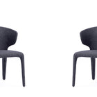 Manhattan Comfort Conrad Mid-Century Modern Upholstered Dining Chair in Black - Set of 2