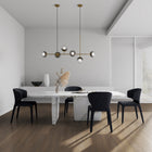 Manhattan Comfort Conrad Mid-Century Modern Upholstered Dining Chair in Black - Set of 2 - DC031-WBK