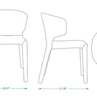 Manhattan Comfort Conrad Mid-Century Modern Upholstered Dining Chair in Black - Set of 2 - DC031-WBK