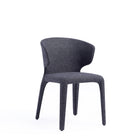 Manhattan Comfort Conrad Mid-Century Modern Upholstered Dining Chair in Black - Set of 2 - DC031-WBK