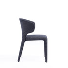 Manhattan Comfort Conrad Mid-Century Modern Upholstered Dining Chair in Black - Set of 2 - DC031-WBK