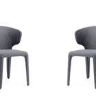 Manhattan Comfort Conrad Mid-Century Modern Upholstered Dining Chair in Gray - Set of 2