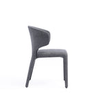 Manhattan Comfort Conrad Mid-Century Modern Upholstered Dining Chair in Gray - Set of 2 - DC031-WGY